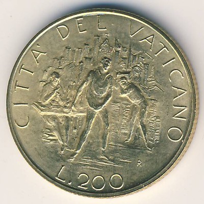 Vatican City, 200 lire, 1989
