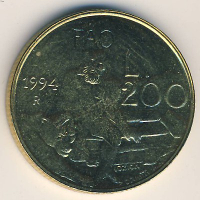 San Marino, 200 lire, 1994