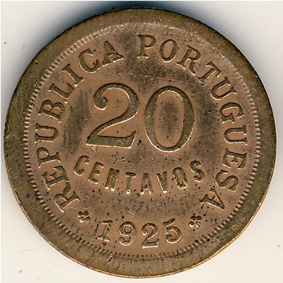 Portugal, 20 centavos, 1924–1925