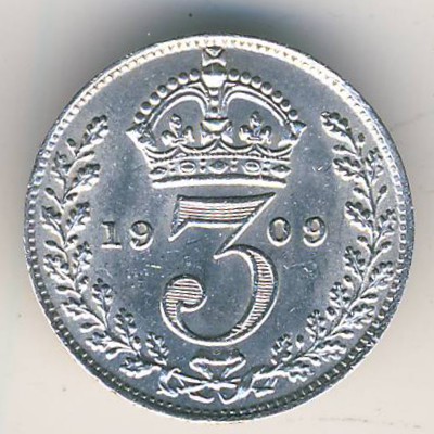 Great Britain, 3 pence, 1904–1910