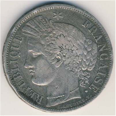 France, 5 francs, 1849–1851