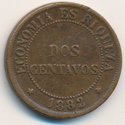 Chile, 2 centavos, 1878–1894