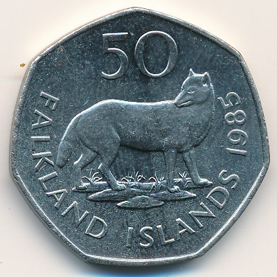 Falkland Islands, 50 pence, 1980–1995