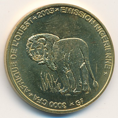 Niger., 3000 franc CFA, 2003