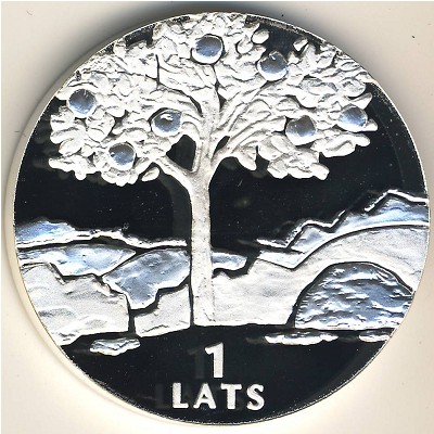 Latvia, 1 lats, 2002