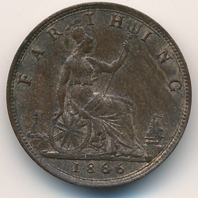 Great Britain, 1 farthing, 1874–1895