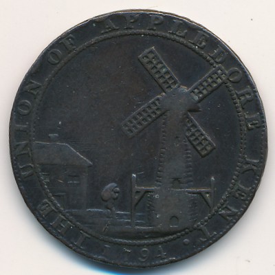 Kent, 1/2 penny, 1794