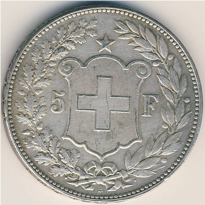 Швейцария, 5 франков (1888–1916 г.)