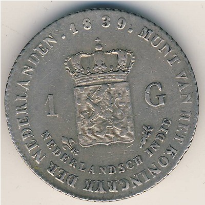 Netherlands East Indies, 1 gulden, 1839–1840