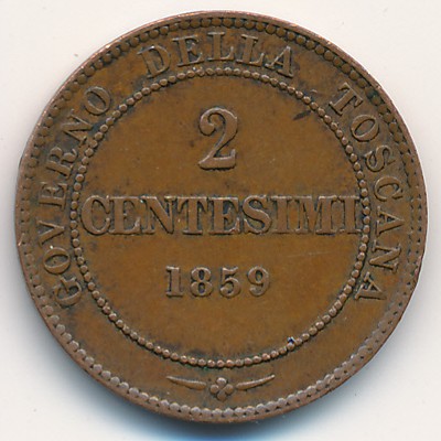 Toscana, 2 centesimi, 1859