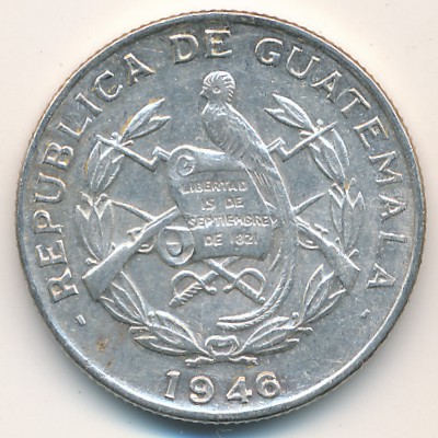 Guatemala, 1/4 quetzal, 1946–1949