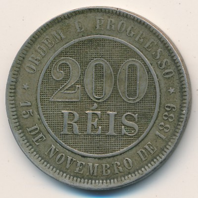 Brazil, 200 reis, 1889–1900