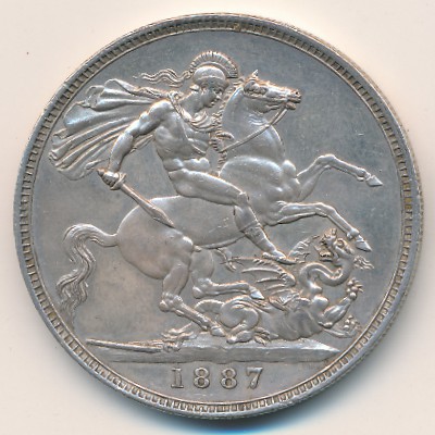 Great Britain, 1 crown, 1887–1892