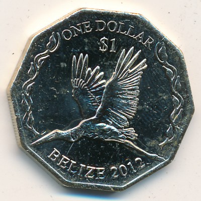 Belize, 1 dollar, 2012