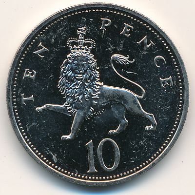 Великобритания, 10 пенсов (1992–1997 г.)