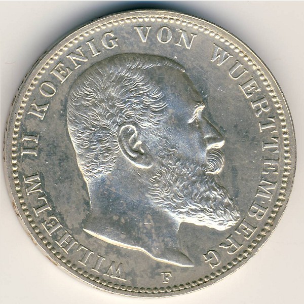 Wurttemberg, 3 mark, 1908–1914
