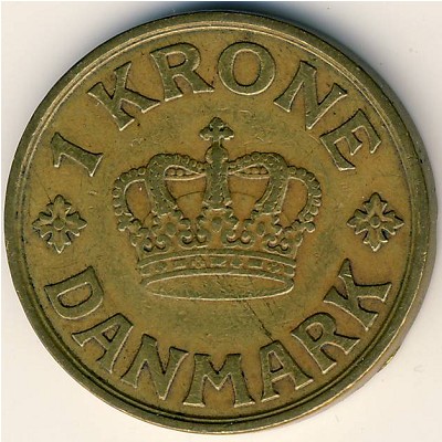 Denmark, 1 krone, 1929–1941