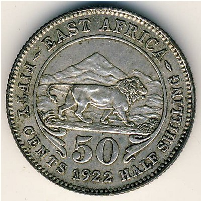 Восточная Африка, 50 центов (1921–1924 г.)