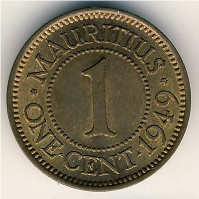 Маврикий, 1 цент (1949–1952 г.)
