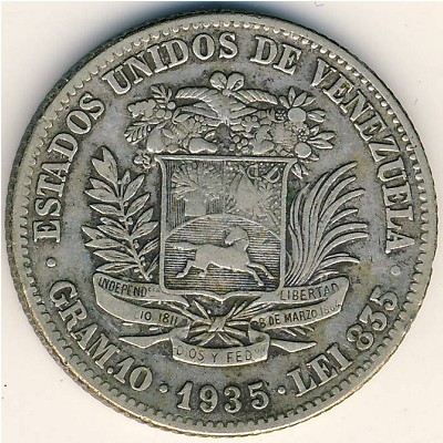 Венесуэла, 2 боливара (1902–1936 г.)