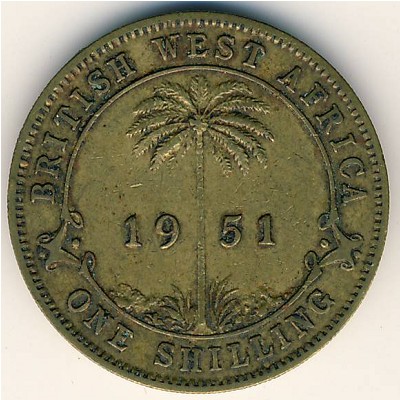 Британская Западная Африка, 1 шиллинг (1949–1952 г.)