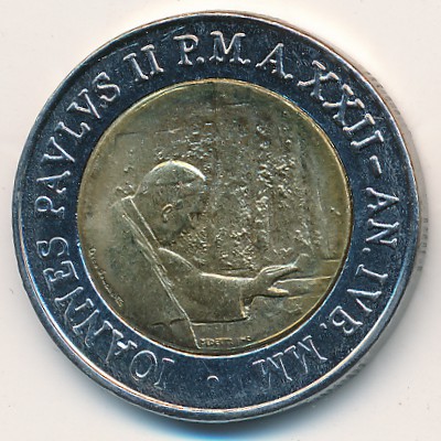 Ватикан, 500 лир (2000 г.)