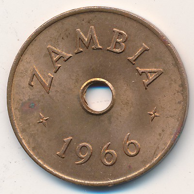 Zambia, 1 penny, 1966