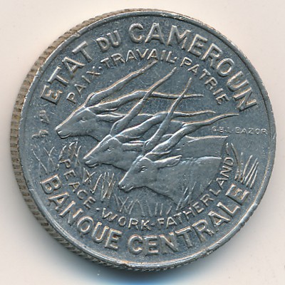 Cameroon, 100 francs, 1966–1968