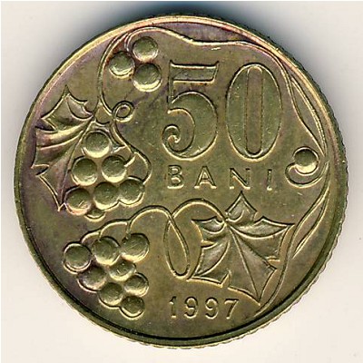 Moldova, 50 bani, 1997–2008