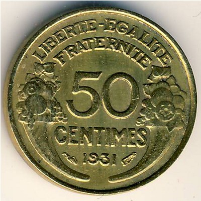 France, 50 centimes, 1931–1947