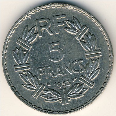 France, 5 francs, 1933–1939