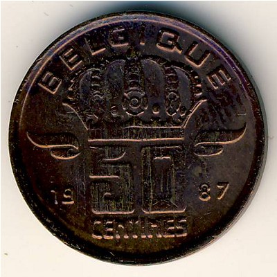 Belgium, 50 centimes, 1958–2001