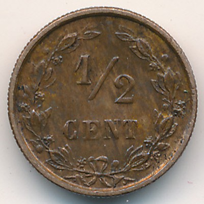 Нидерланды, 1/2 цента (1878–1901 г.)