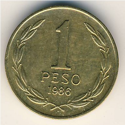 Chile, 1 peso, 1981–1987