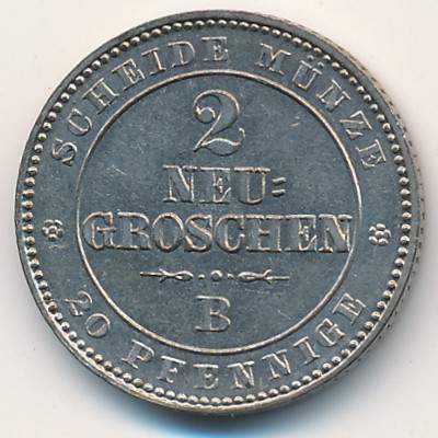 Saxony, 2 neu-groshen, 1863–1866