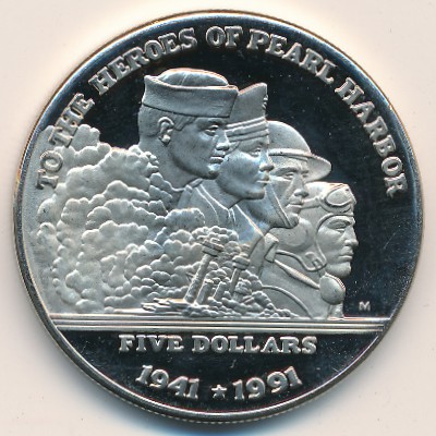 Marshall Islands, 5 dollars, 1991