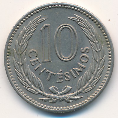 Uruguay, 10 centesimos, 1953–1959