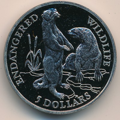 Cook Islands, 5 dollars, 1991