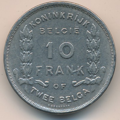 Belgium, 10 francs, 1930