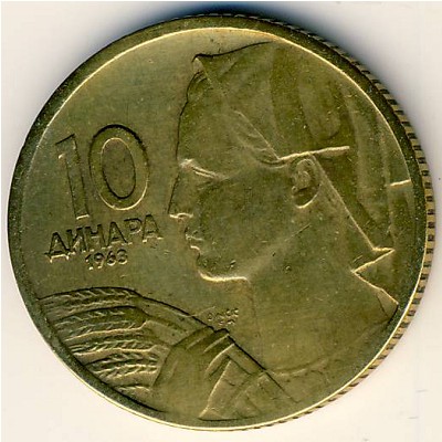 Yugoslavia, 10 dinara, 1963