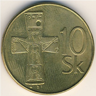 Slovakia, 10 korun, 1993–2008