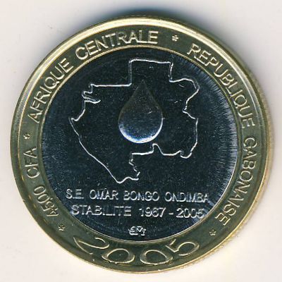 Gabon., 4500 francs CFA, 2005
