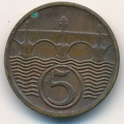 Czechoslovakia, 5 haleru, 1923–1938