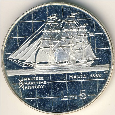 Мальта, 5 лир (1985 г.)