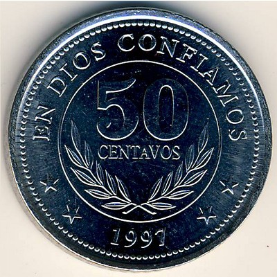 Nicaragua, 50 centavos, 1997
