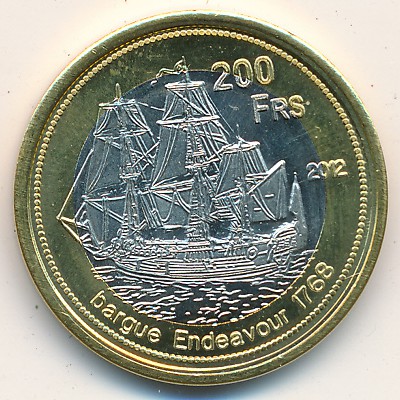 Остров Европа., 200 франков (2012 г.)