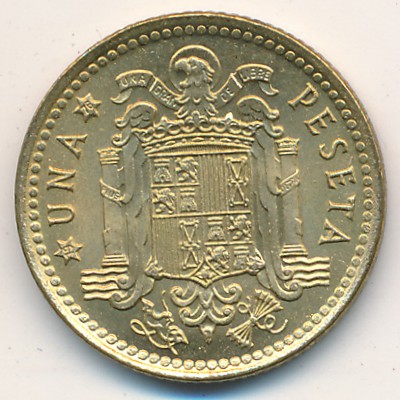 Spain, 1 peseta, 1975