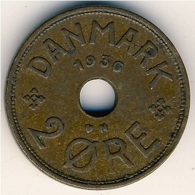 Denmark, 2 ore, 1927–1940