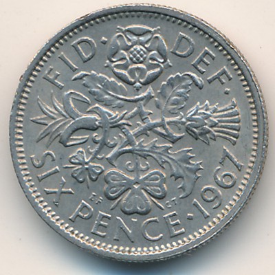 Great Britain, 6 pence, 1967