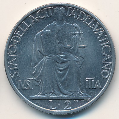 Vatican City, 2 lire, 1942–1946